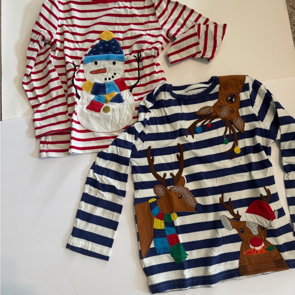 Mini Boden Red and Blue Striped Kids Shirts
